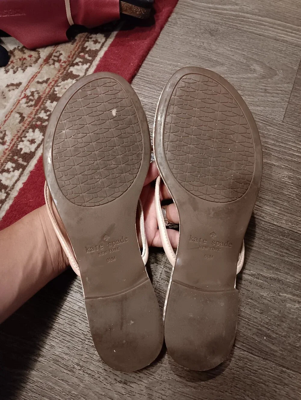 kate spade blush pink patterned bow sandals